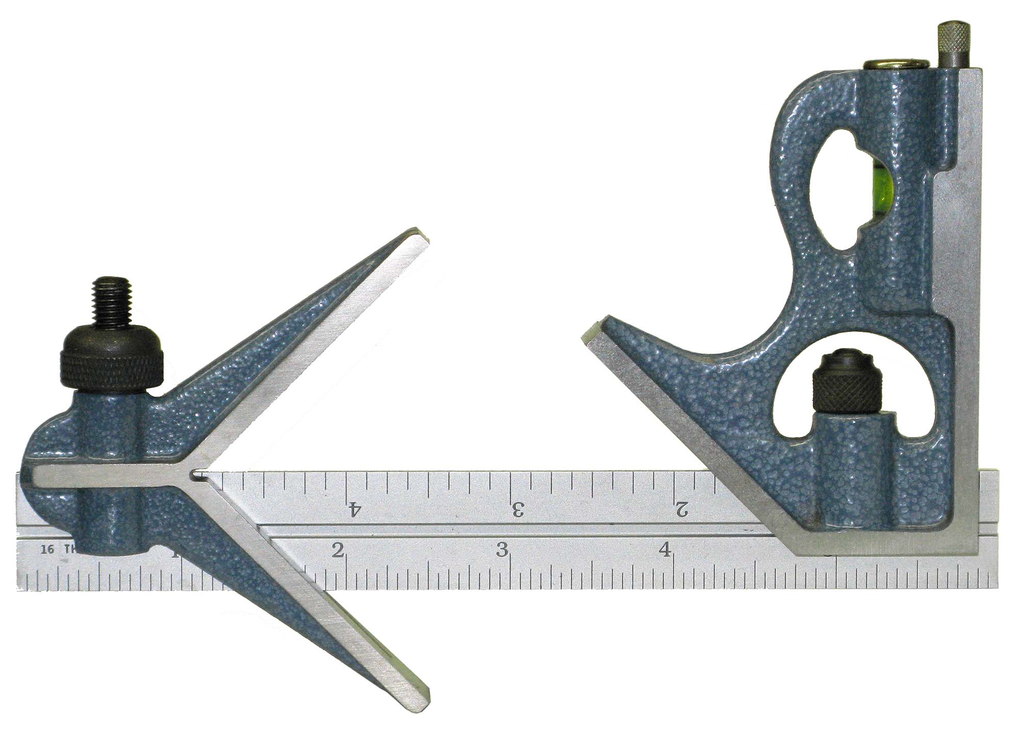 PEC Tools 7122-006  4R Combination Square 6" 3 Piece Set (no protractor head), reads 32nds, 64ths, 8ths, 16ths.