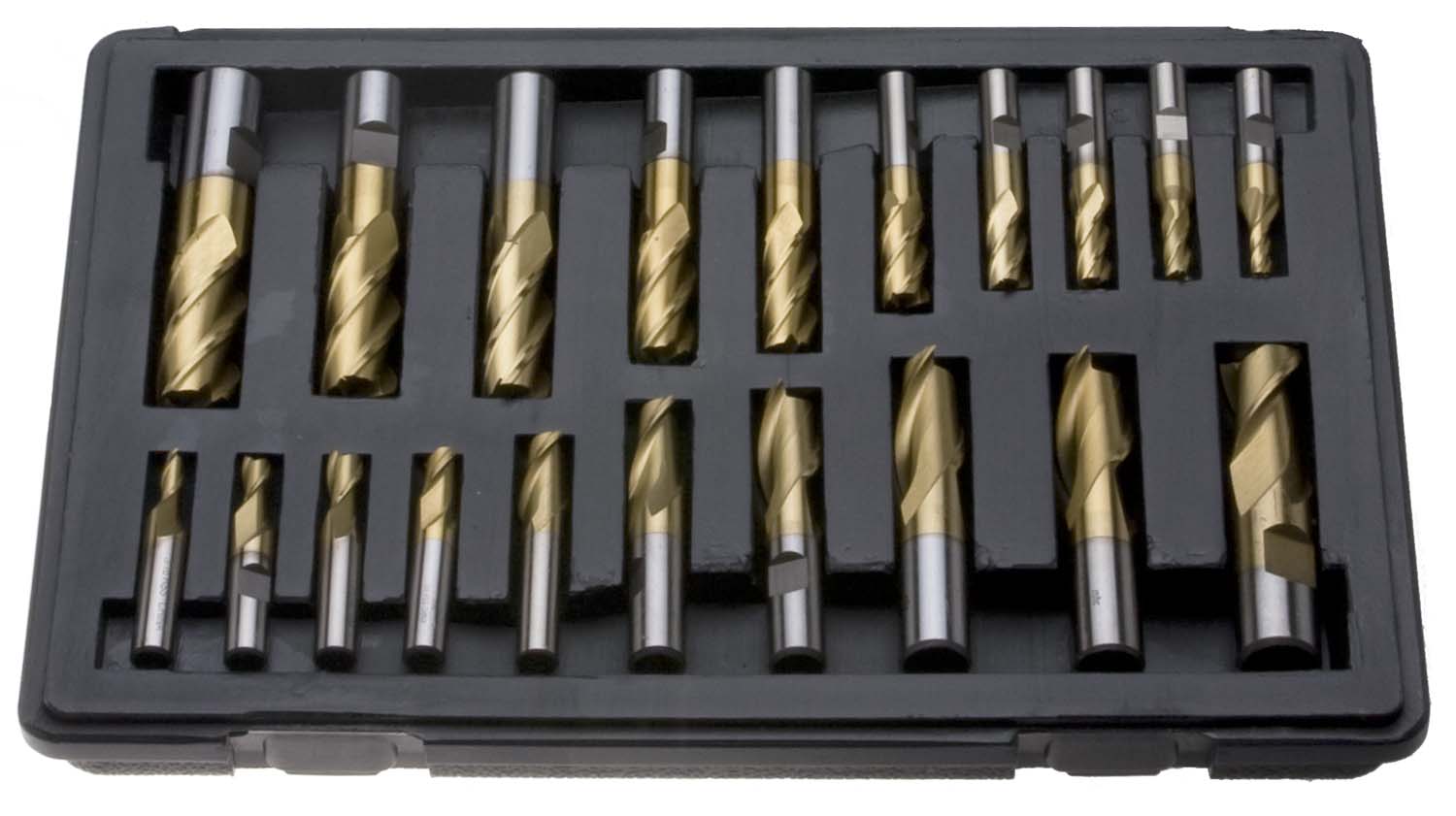 20 Piece TiN Coated End Mill Set