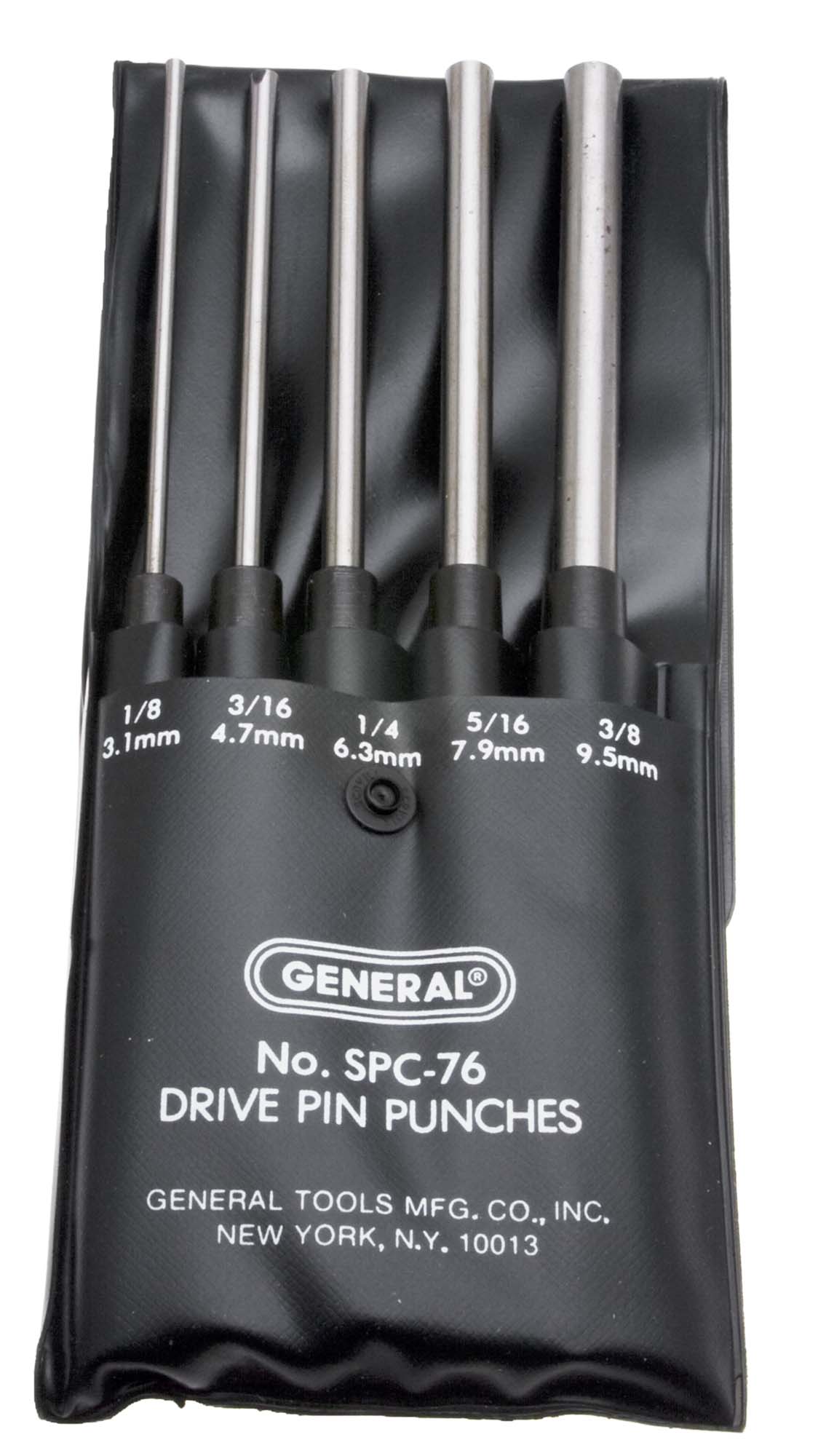 General SPC76  8" Long Drive Pin Punch Set - 5 Punches, 1/8" - 3/8"