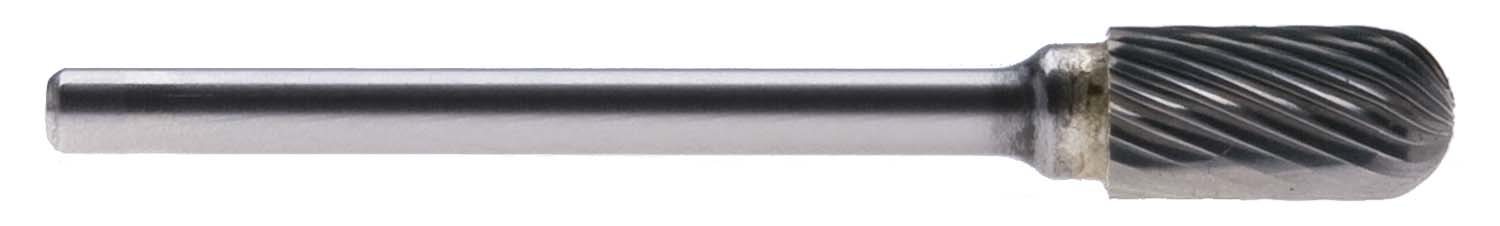 SC-51 - 1/4" Head, 1/8" Shank Single Cut Cylindrical/Ball End Carbide Burr