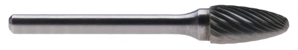 SF-51 - 1/4" Head, 1/8" Shank Single Cut Tree Shape with Radius Carbide Burr