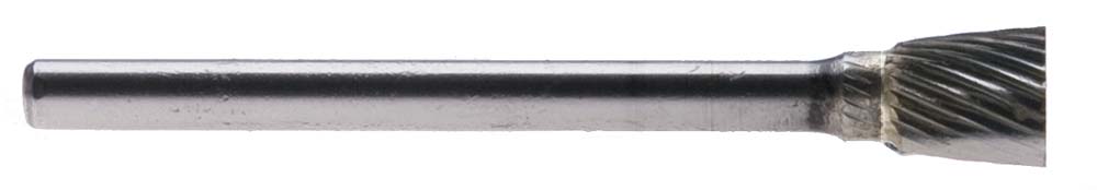SN-51 - 1/4" Head, 1/8" Shank Single Cut Inverted Cone Shape Carbide Burr