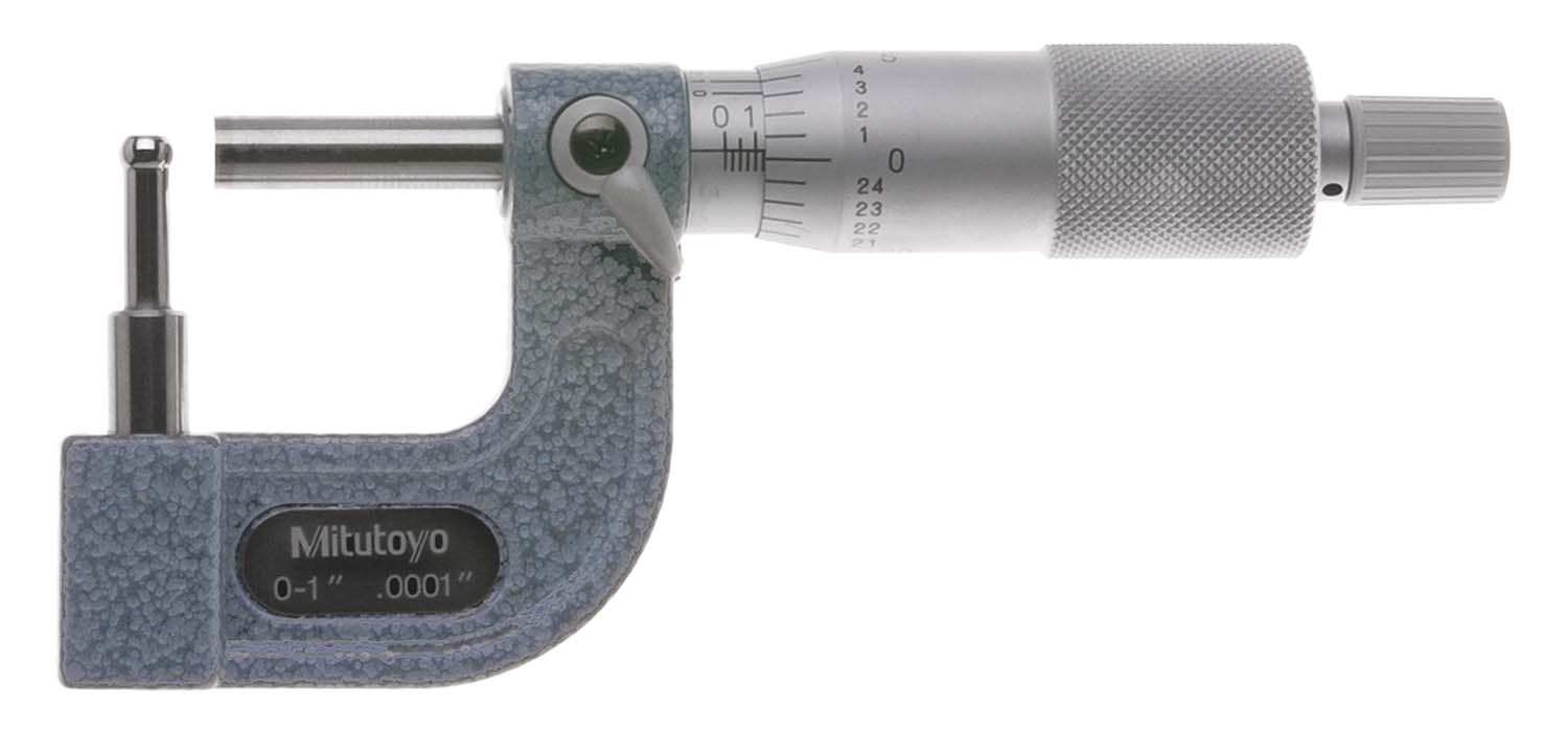 .314" Anvil, 0-1" Mitutoyo 115-314 Tubing Micrometer