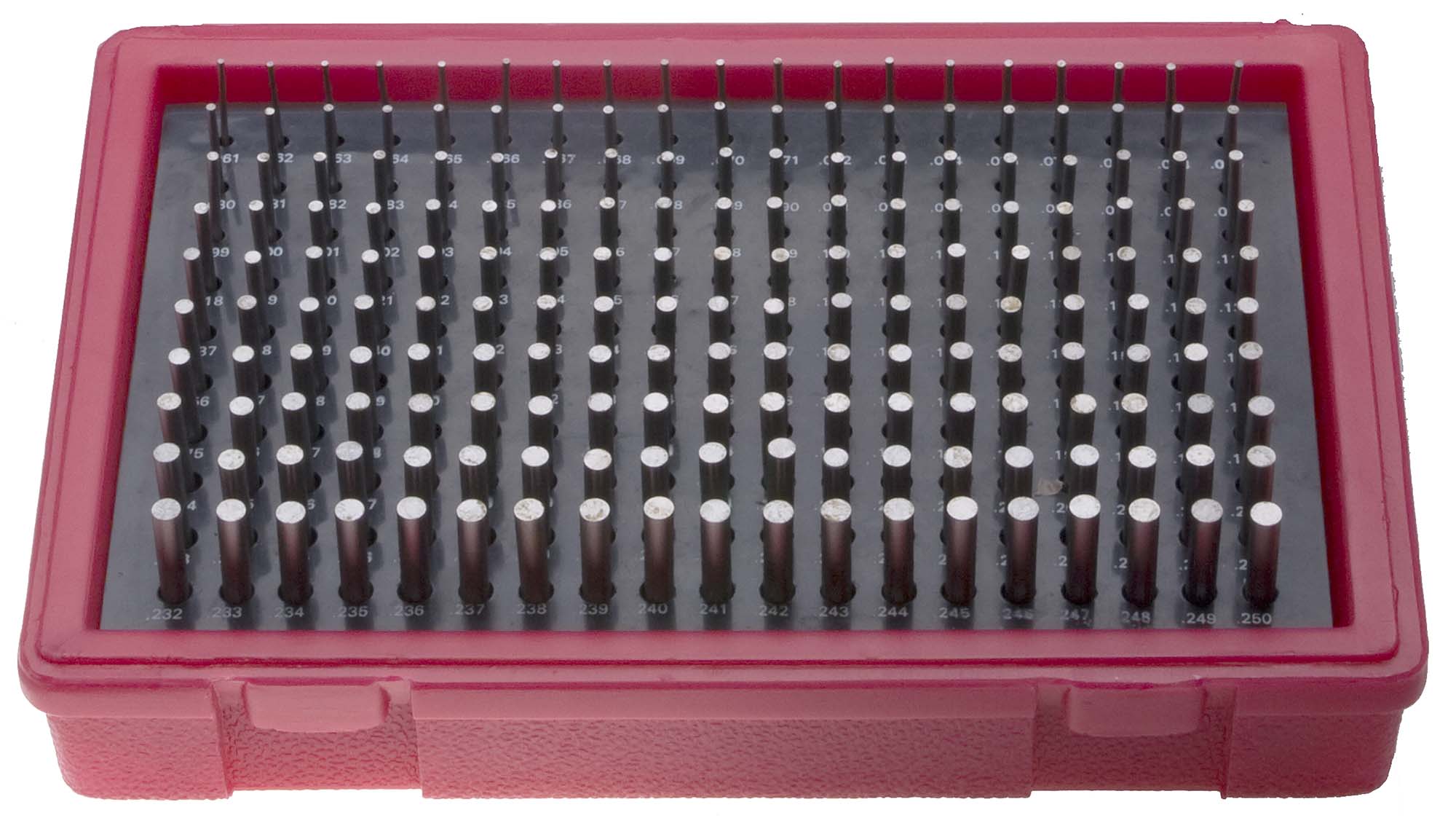 .20mm - 1.28mm by .02mm Minus Tolerance Pin Gage Set - 55 Gages