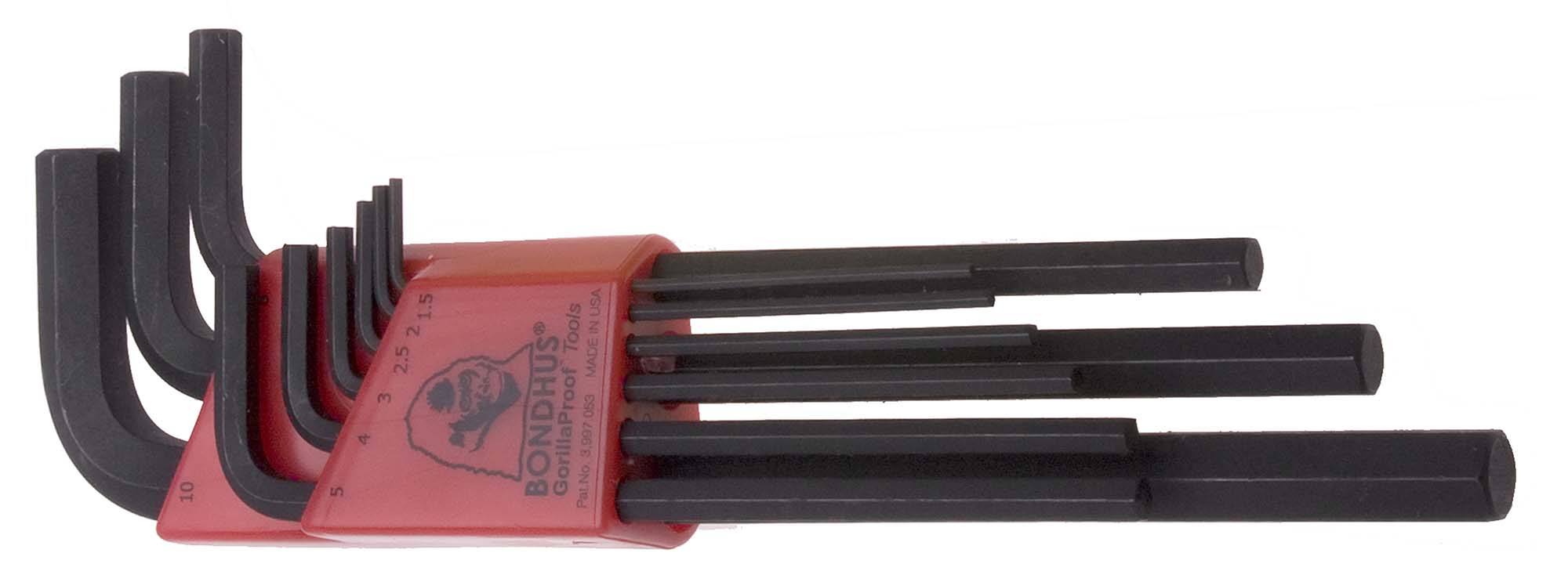 Bondhus 12199 Metric L-Wrenche Hex Key Set 1.5 - 10mm Set of 9