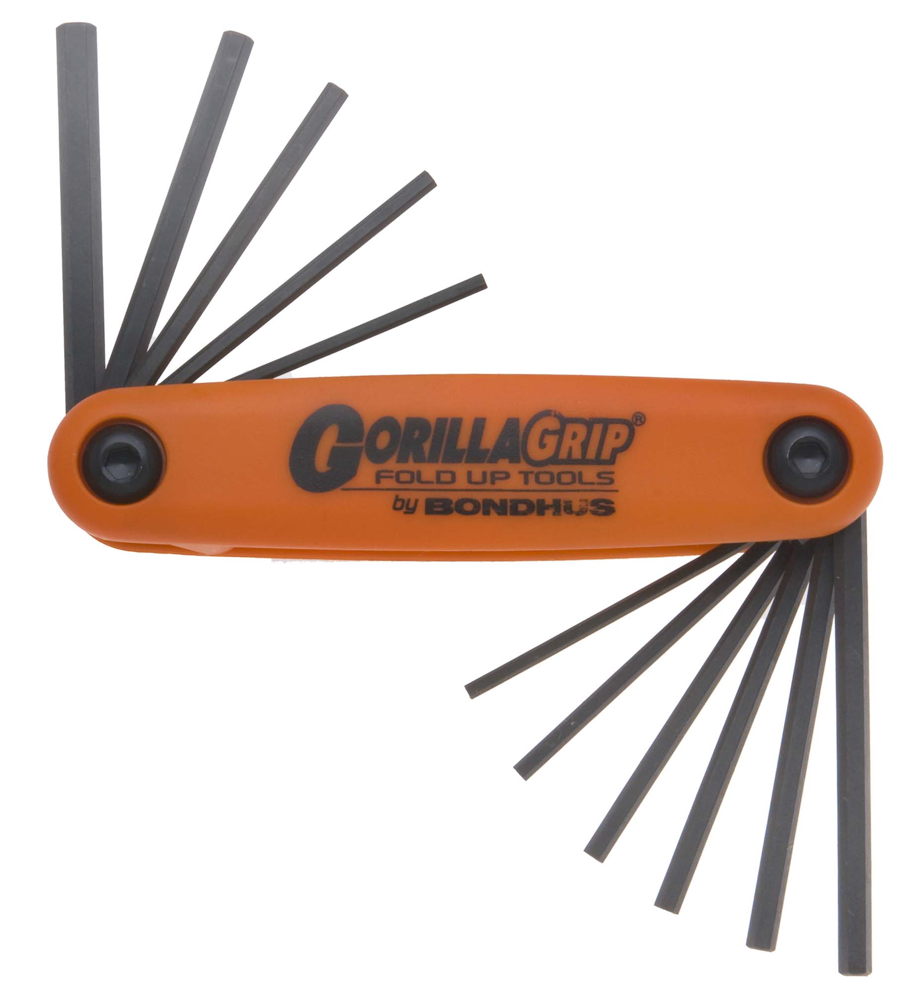 Bondhus 12550 5/64-5/32, 1.5-5mm Gorilla Grip Inch/MM Fold Up Hex Key Set