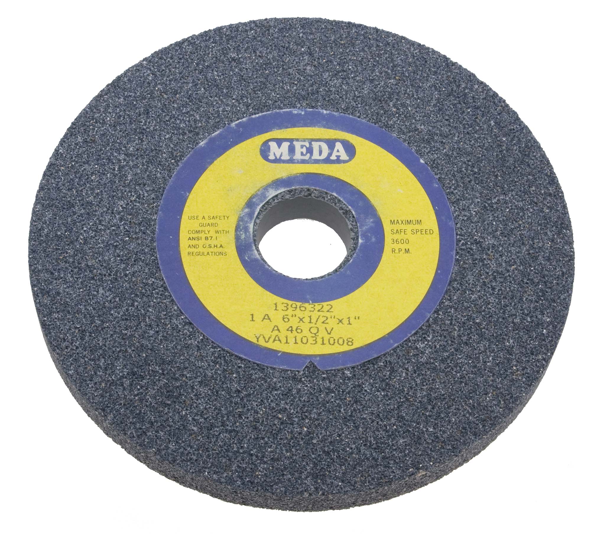 Meda 6 X 3/4 X 1  Fine 80 Grit Grey Bench Grinding Wheel