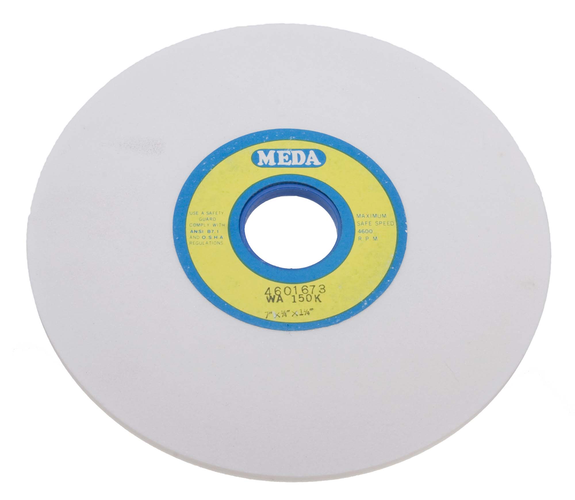 Meda 7 X 1/2 X 1-1/4  60K White Aluminum Oxide Surface Grinding Wheel
