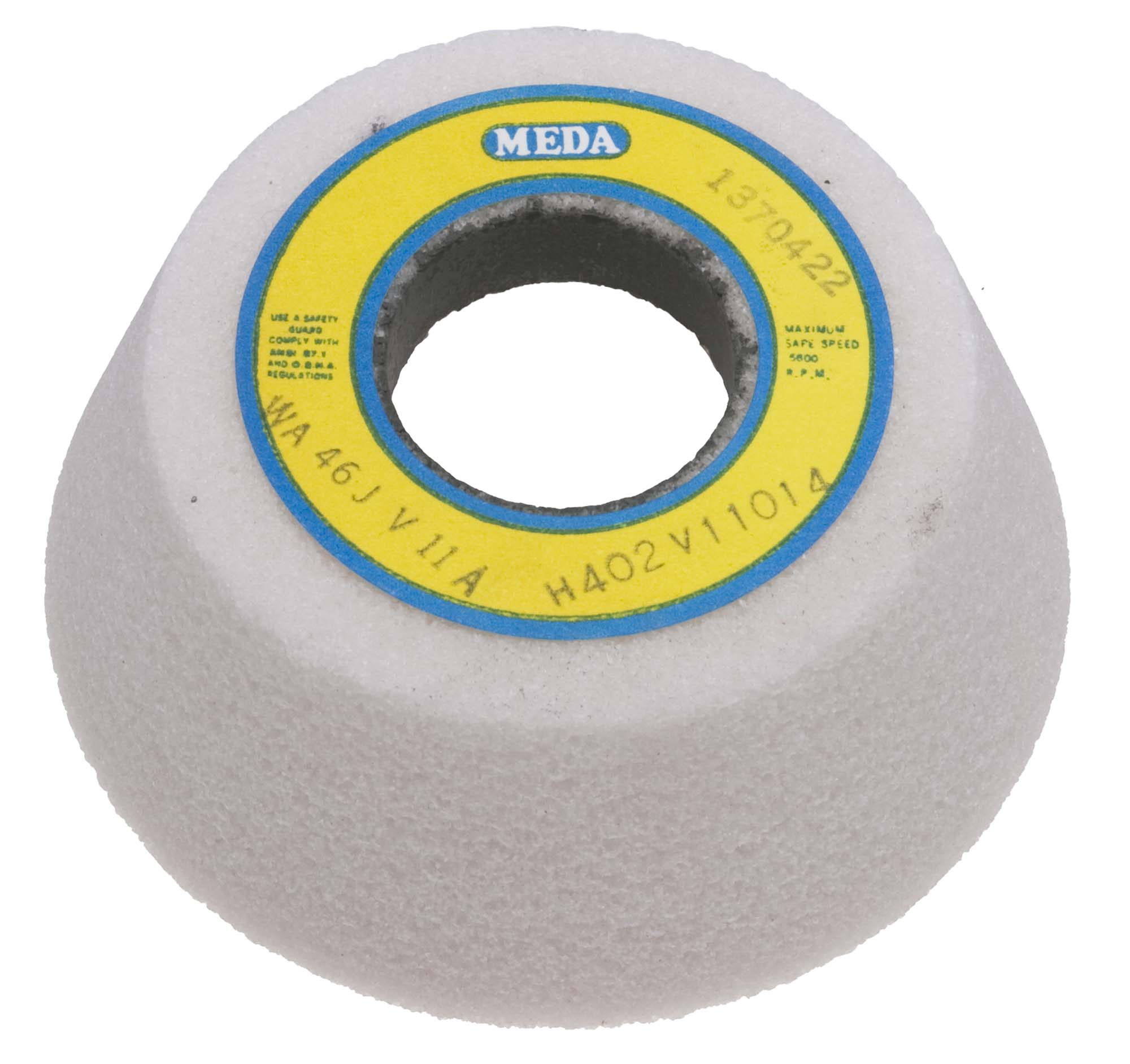 Meda 4/3", 1-1/4 hole,  80K  Flaring Cup White Aluminum Oxide Grinding Wheel