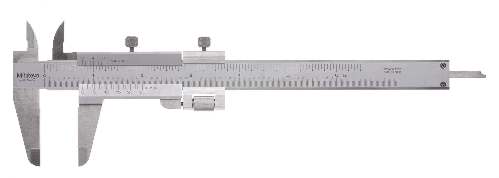 6" Mitutoyo 532-119 Vernier Caliper with Fine Adjustment, .001", 1/50mm