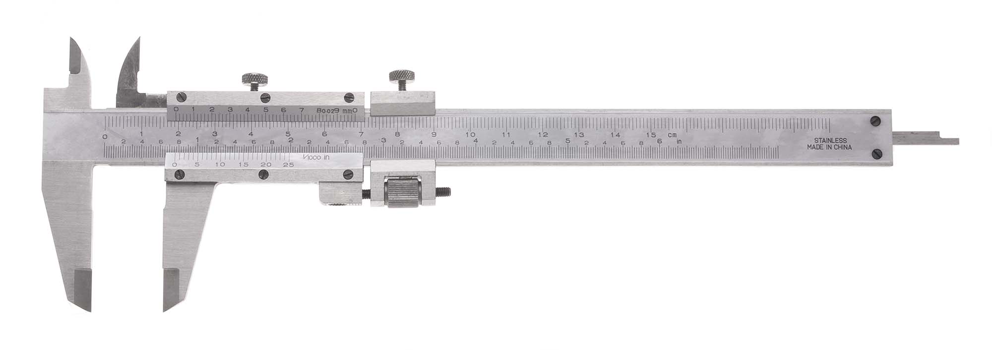 6" VME Vernier Caliper with Fine Adjustment, .001", 1/50mm