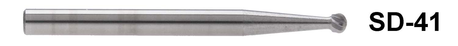 SD-41  1/8" Shank Carbide Burr.  Ball End. 3/32" head diameter, 3/32" head length (PACK OF 2)