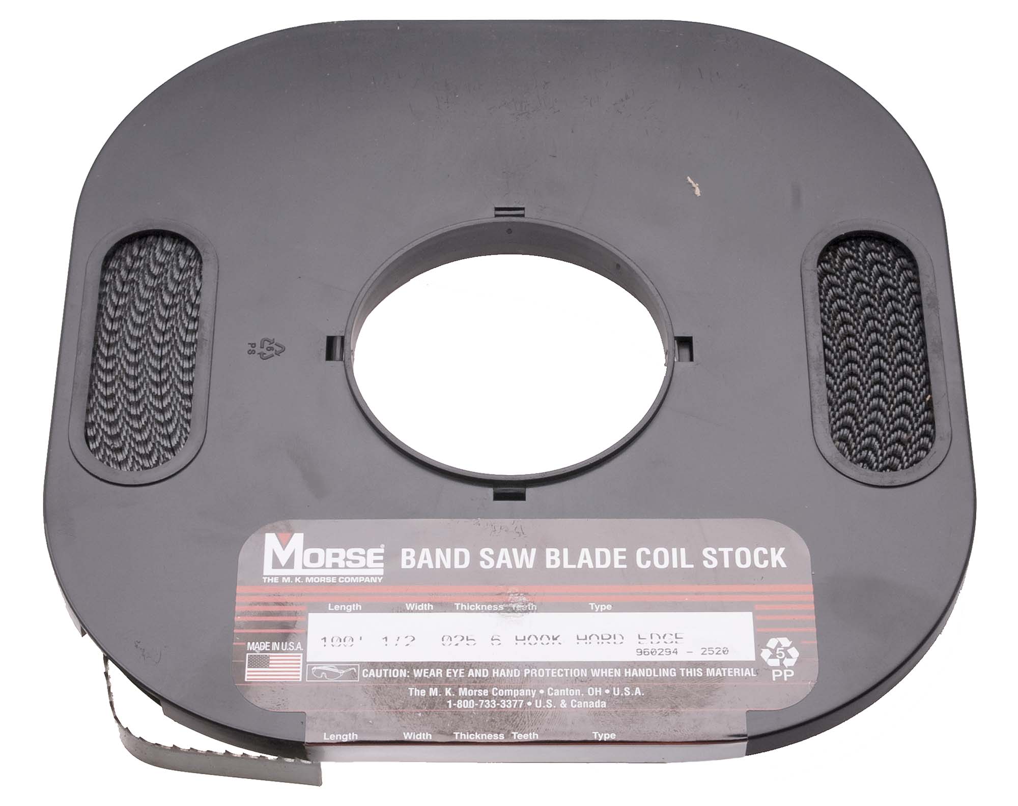 M K Morse 3/8-24 USA Carbon Steel, Hard Edge, Flex Back Bandsaw Blade - 100 Foot Roll