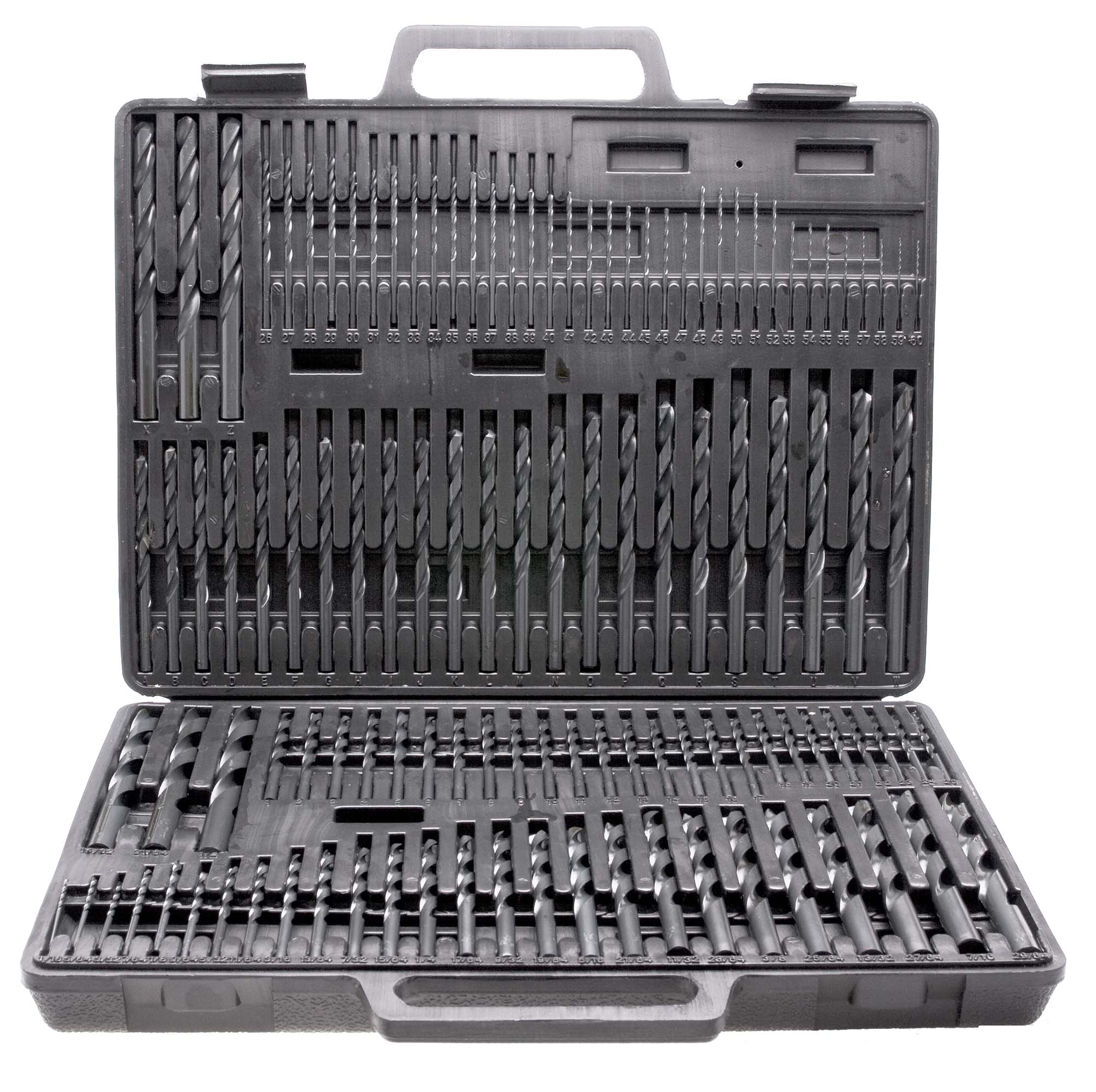 HSS Jobber Length Drills, 115 pc Maintenance Quality Combo Set (1/16"-1/2" by 64ths, A-Z, #1-60)