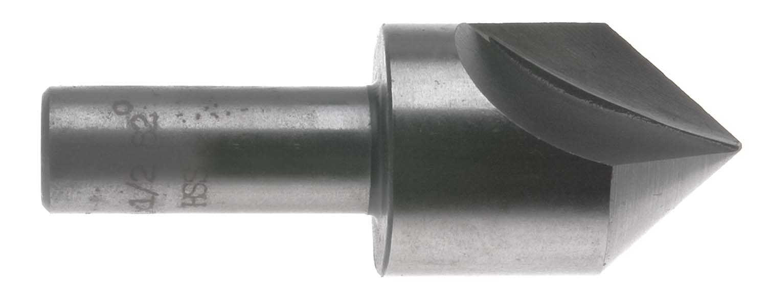 1-1/4" 60 Degree Single Flute Countersink, 3/4" Shank, High Speed Steel