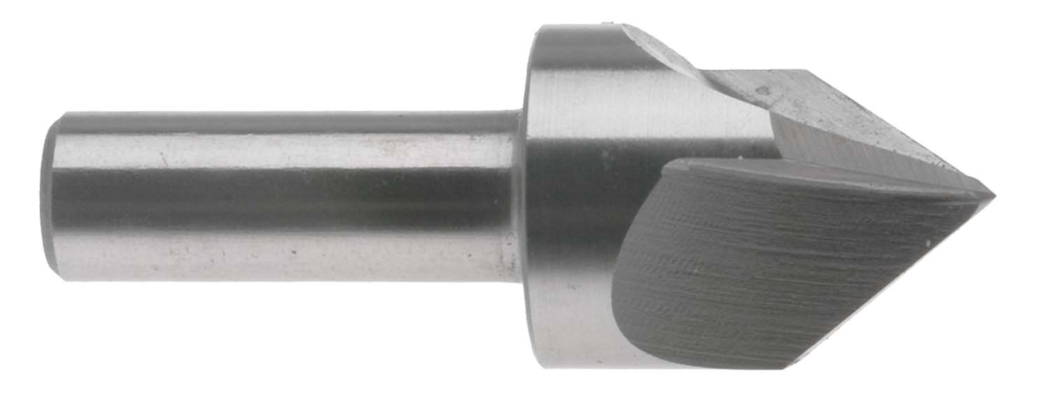 1/2" 100 Degree 3 Flute Countersink /Center Reamer, 3/8" Shank, High Speed Steel