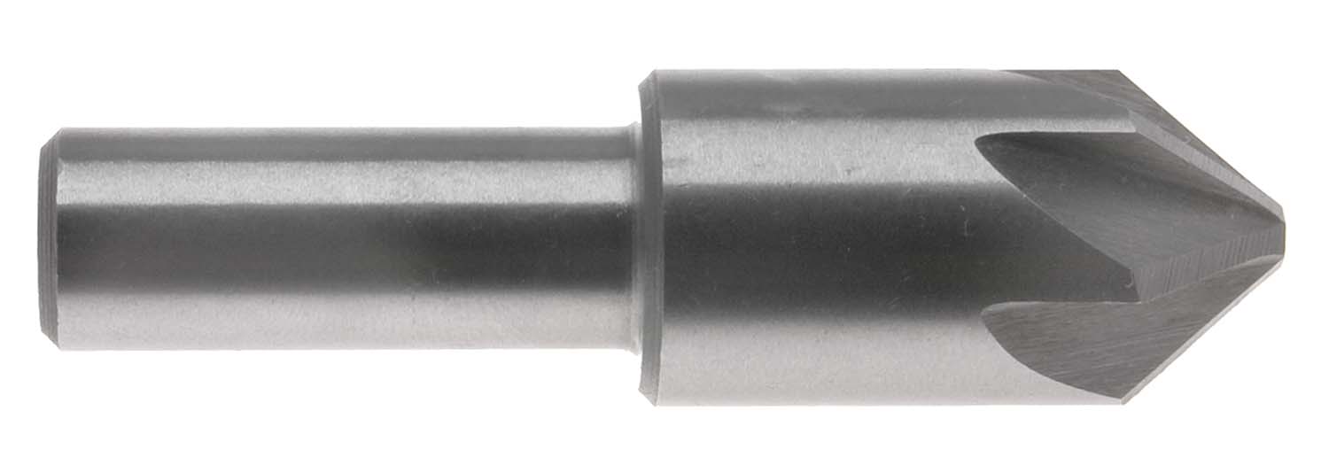 3/16" 82 Degree 6 Flute Chatterless Countersink, 3/16" Shank, High Speed Steel