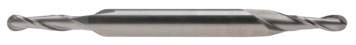 EM-SR5 - 5/32" 2 Flute Ball Double End Mill - 3/16" Shank, High Speed Steel