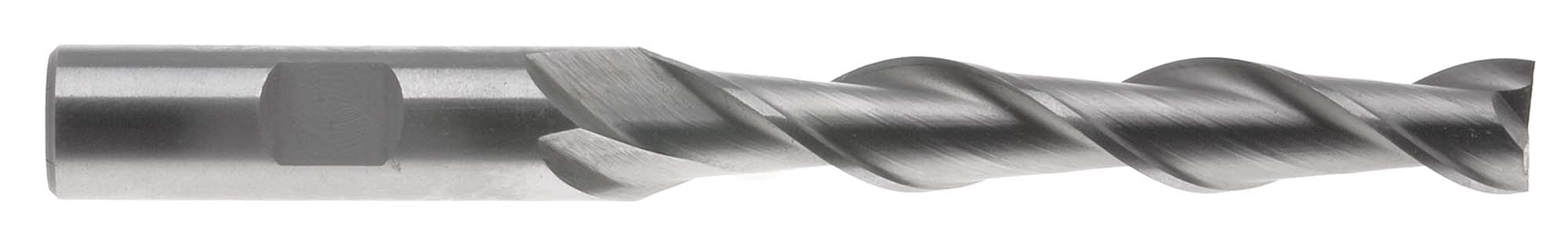 EM-AL10B  5/16"  Extra Long Aluminum Cutting 2 Flute End Mill with High Helix Flutes, 3/8" shank, High Speed Steel