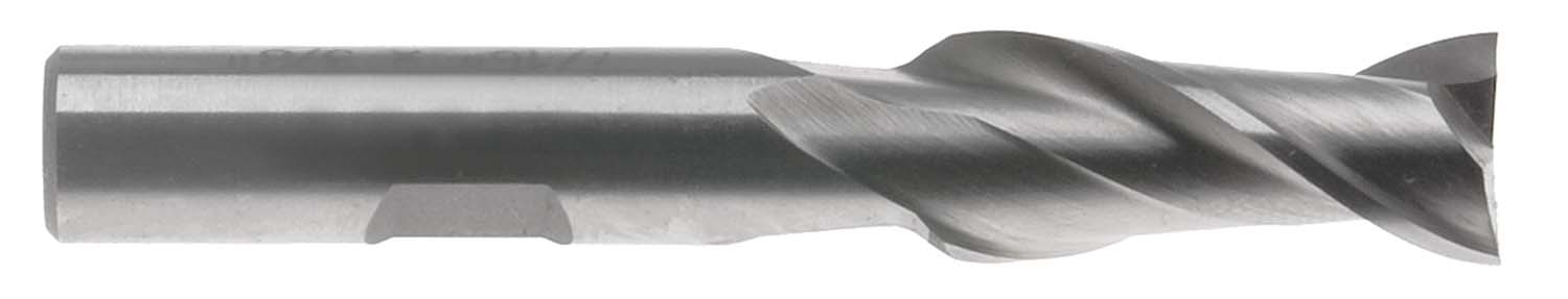 EM-AL16  1/2" Aluminum Cutting 2 Flute End Mill with High Helix Flutes, 1/2" shank, High Speed Steel