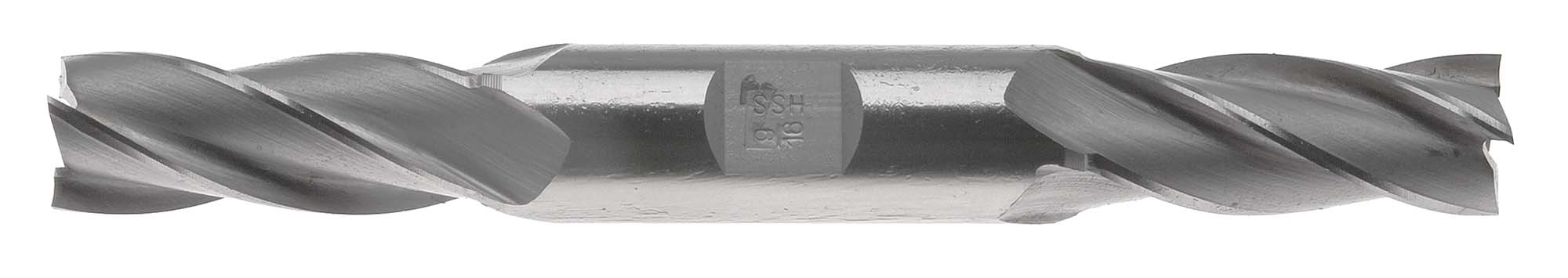 EM-B964  9/64" Double End 4 Flute End Mill, High Speed Steel, 3/8" Shank