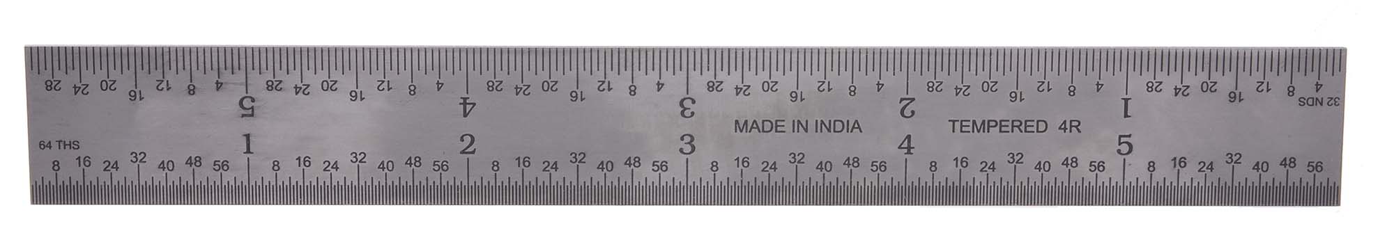 RULF-6-4R 6" 4R Flexible Steel Rule  - reads 32nds, 64ths, 8ths, 16ths. (PACK OF 3)