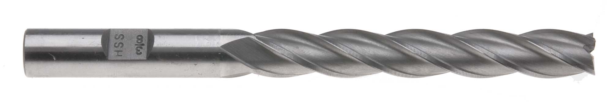 1/2" 4 Flute Extra Long Center Cut End Mill - 1/2" Shank, High Speed Steel