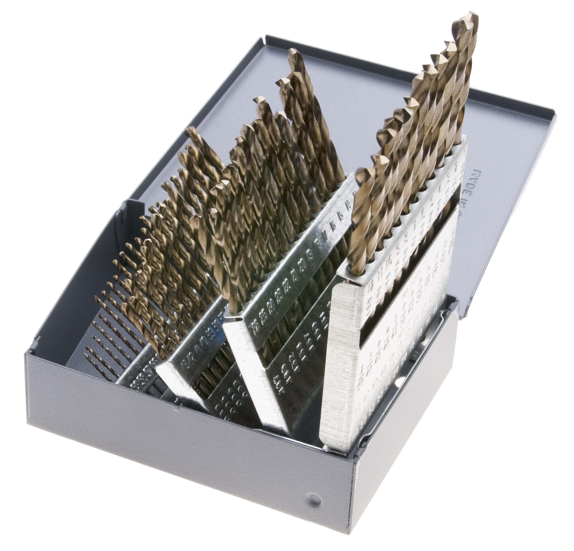 1/16-1/2" by 32nds VME Cobalt Jobber Drill Bit Set in Metal Case 1/16-1/2" by 32nds VME Cobalt Jobber Drill Bit Set in Metal Case