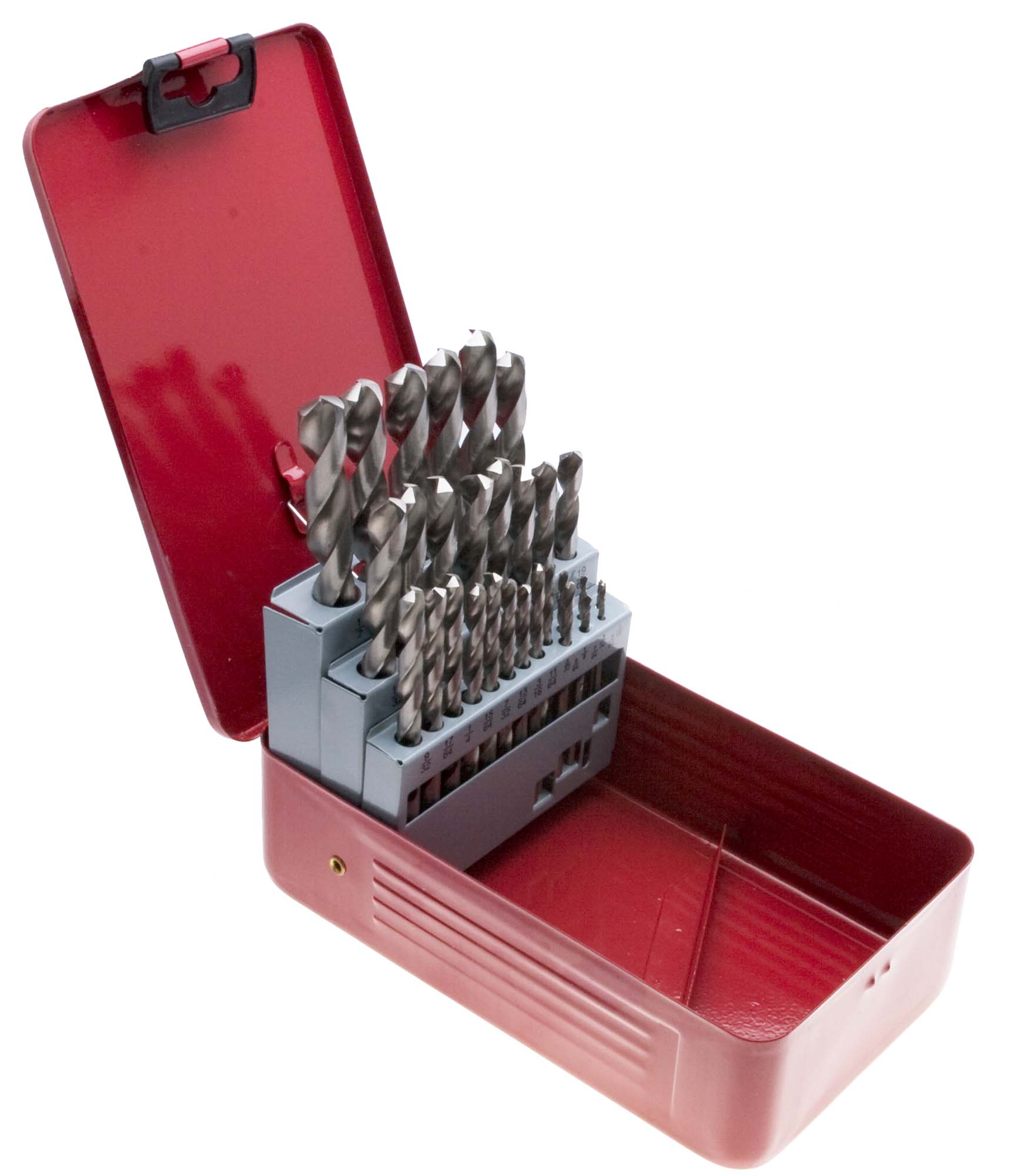 1mm-13mm by .5mm High Speed Steel Drill Set in Metal Case, 25 bits