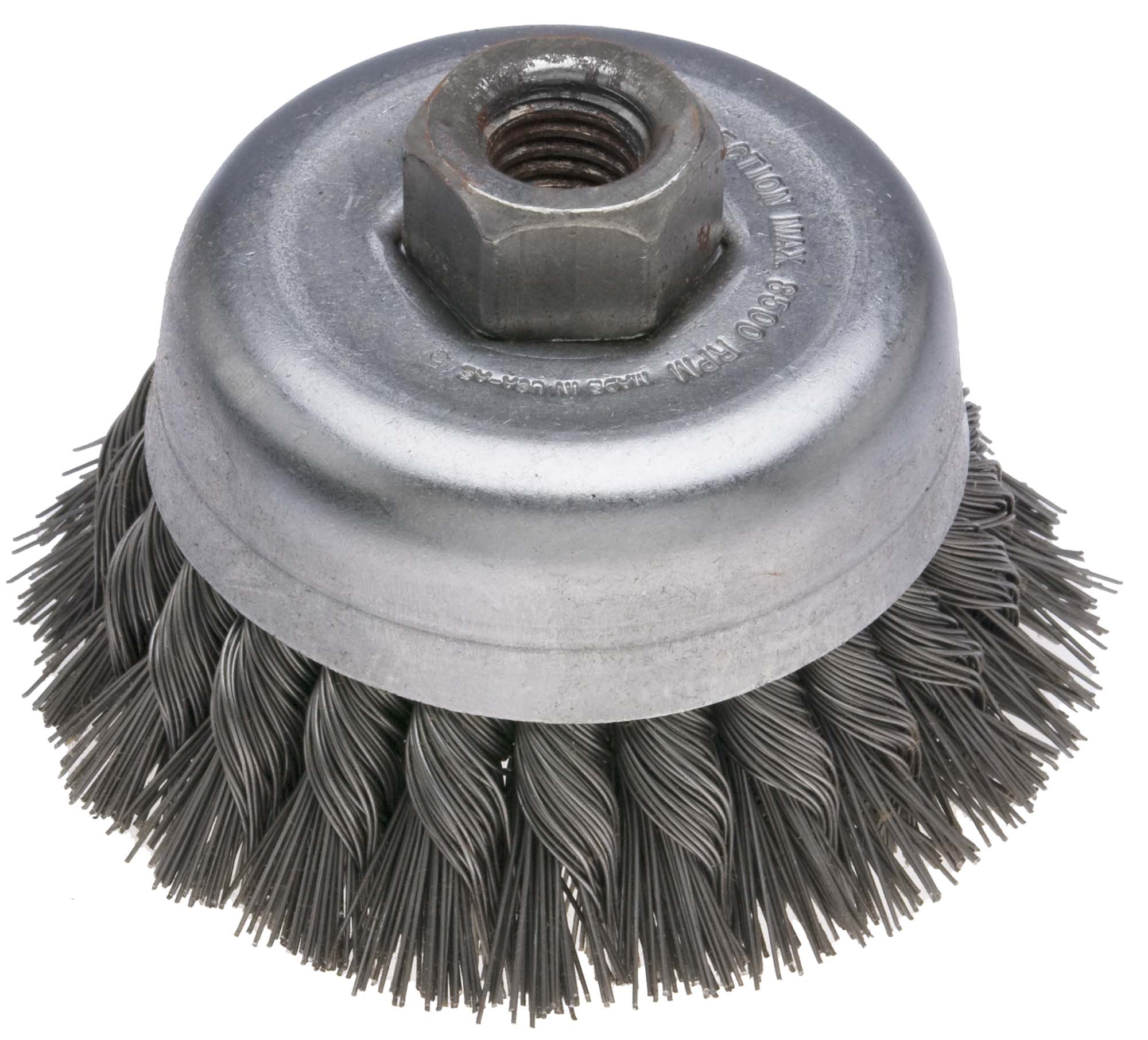 2 3/4" X 014 Knotted Anderson Wire Cup Brush, 5/8-11 hole