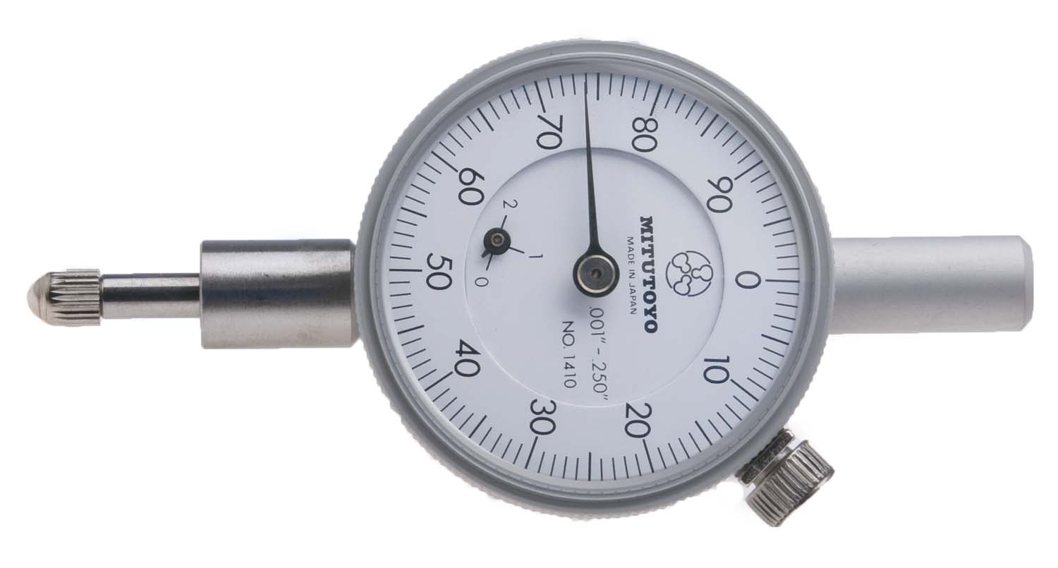 .250" Mitutoyo 1410 Dial Indicator, 1.6" Diam Face