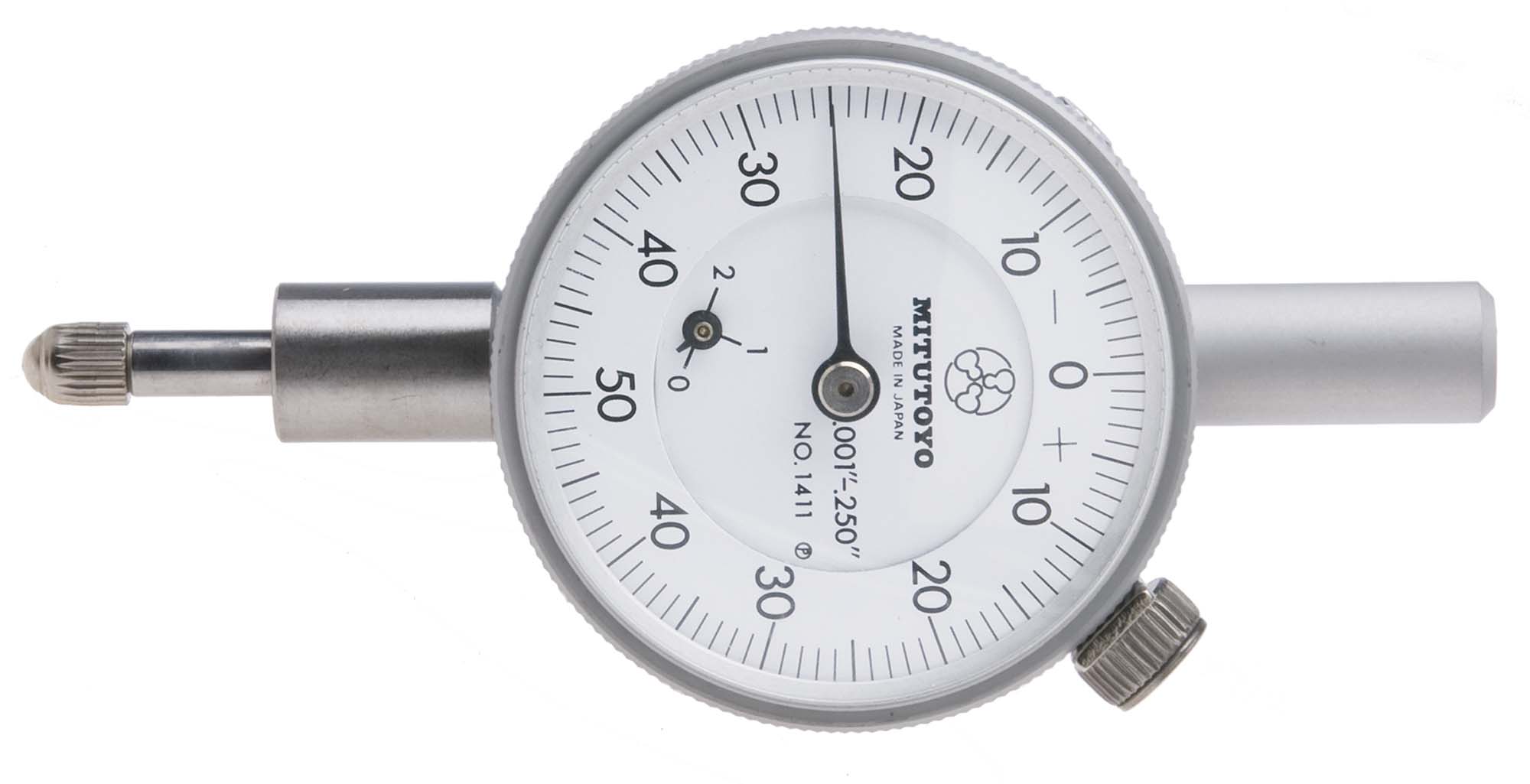 .250" Mitutoyo 1411 Dial Indicator, 1.6" Diam Face