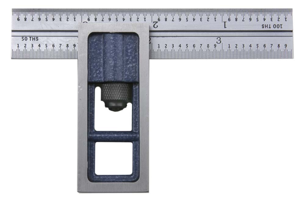 PEC Tools 7104-164 4" 16R Double Square, reads 32nds, 64ths, 50ths, 100ths.