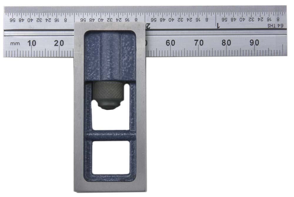 PEC Tools 7104-264 4" Inch/MM Double Square, reads 32nds, 64ths, 1mm, 1/2mm.