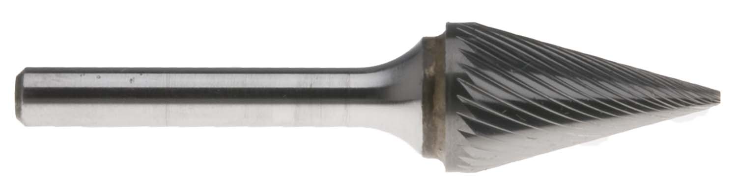 1/4" Style M Cone Shape 1/4" Shank Single Cut Carbide Burr  SM-1