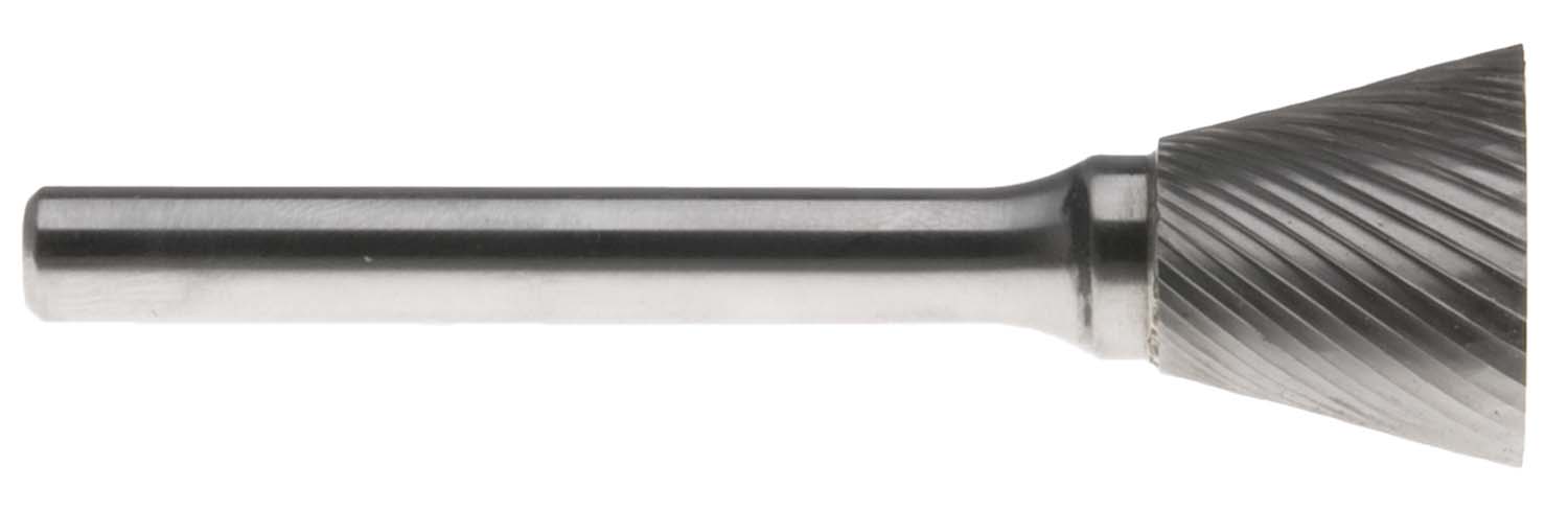 1/4" Style N Inverted Cone Shape 1/4" Shank Single Cut Carbide Burr  SN-1