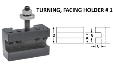 Quick Change Tool Holder, #1 Turning Facing Tool Holder